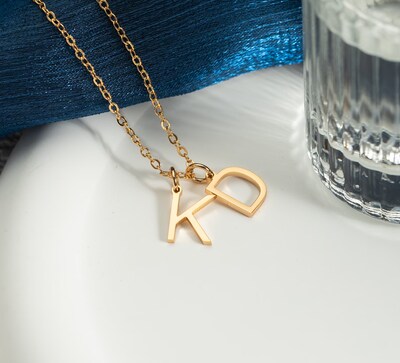 Personalized Initial Necklace, Custom Letter Necklace, Dainty Family Initial Necklace, Minimalist Name Necklace, Christmas Gift for Mother - image2